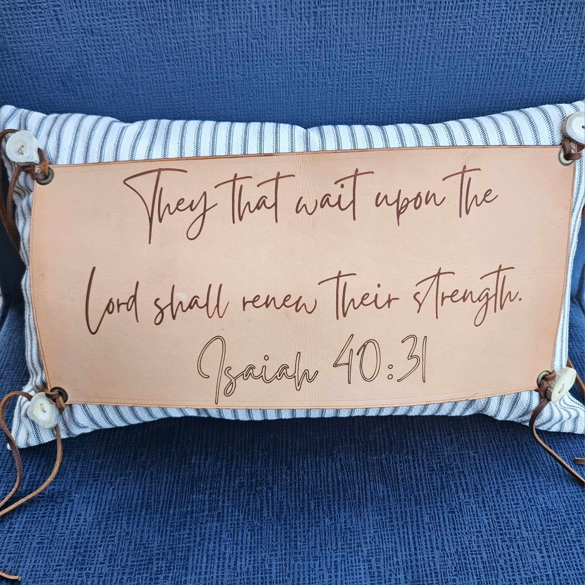 leather quote pillow, laser burned pillow, interchangeable leather pillow
