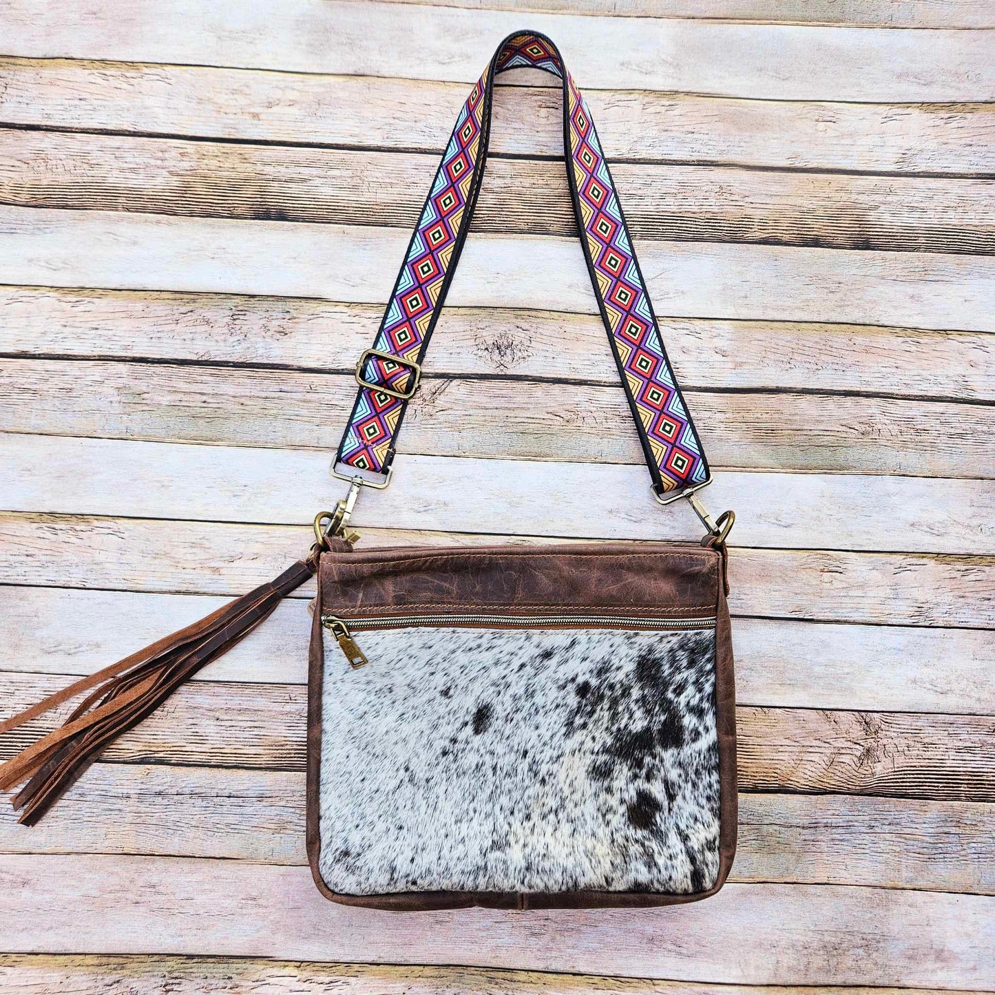 Linnie’s Salt & Pepper Cowhide Conceal Carry Crossbody