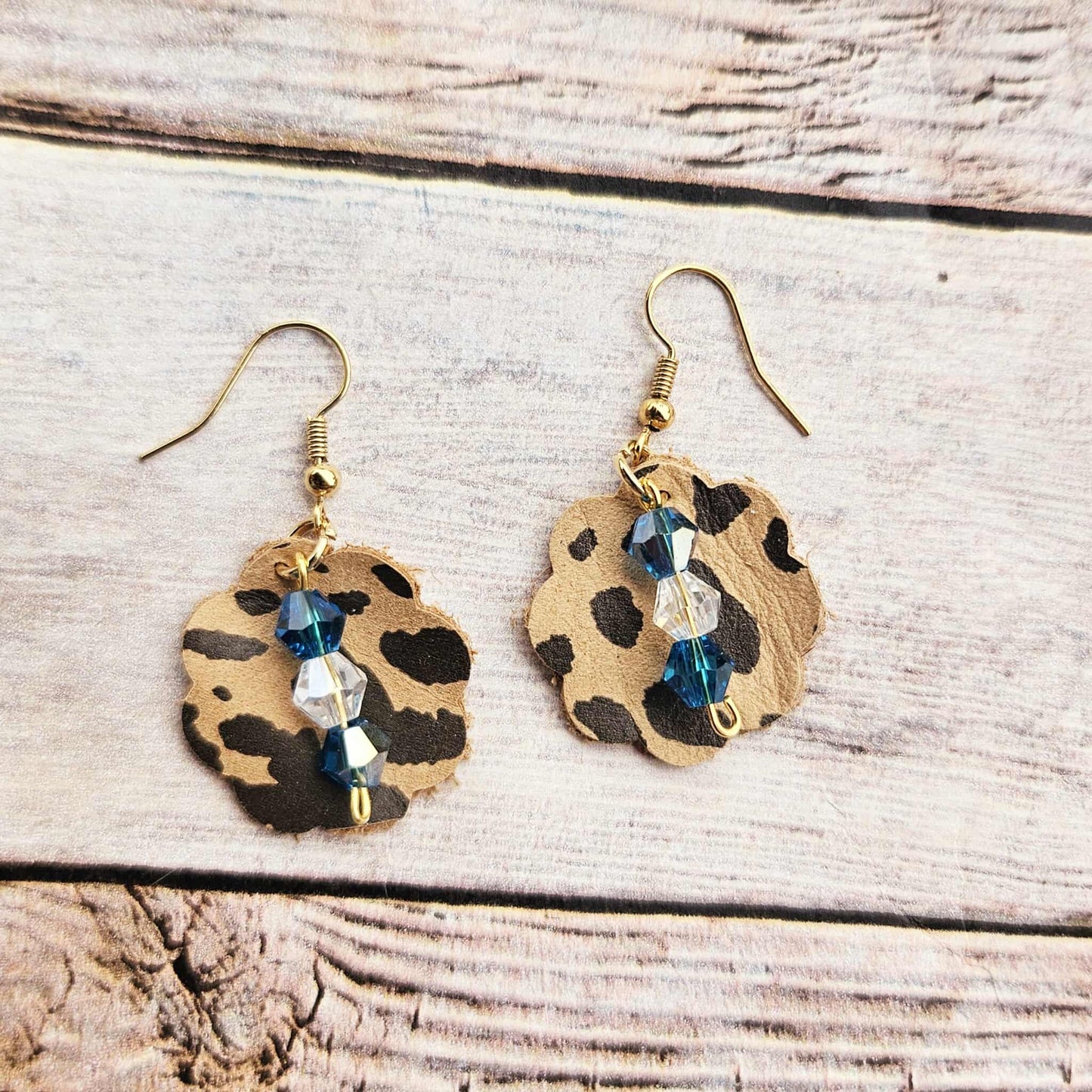 Handmade Leopard Leather Earrings in Diverse Shapes & Colors