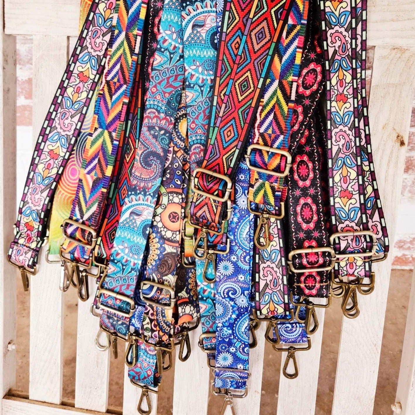 guitar style straps, crossbody bag straps, colorful bags straps, bag straps, adjustable bag straps