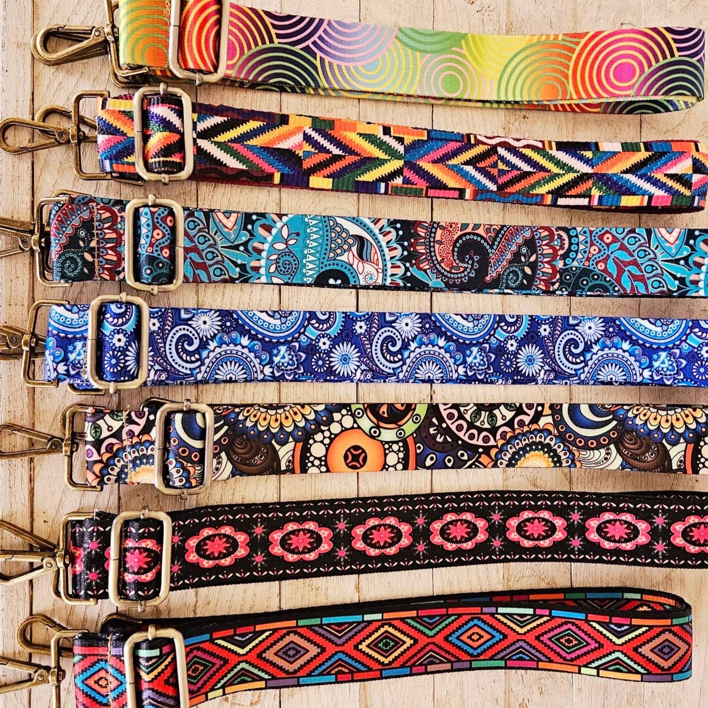 guitar style straps, crossbody bag straps, colorful bags straps, bag straps, adjustable bag straps