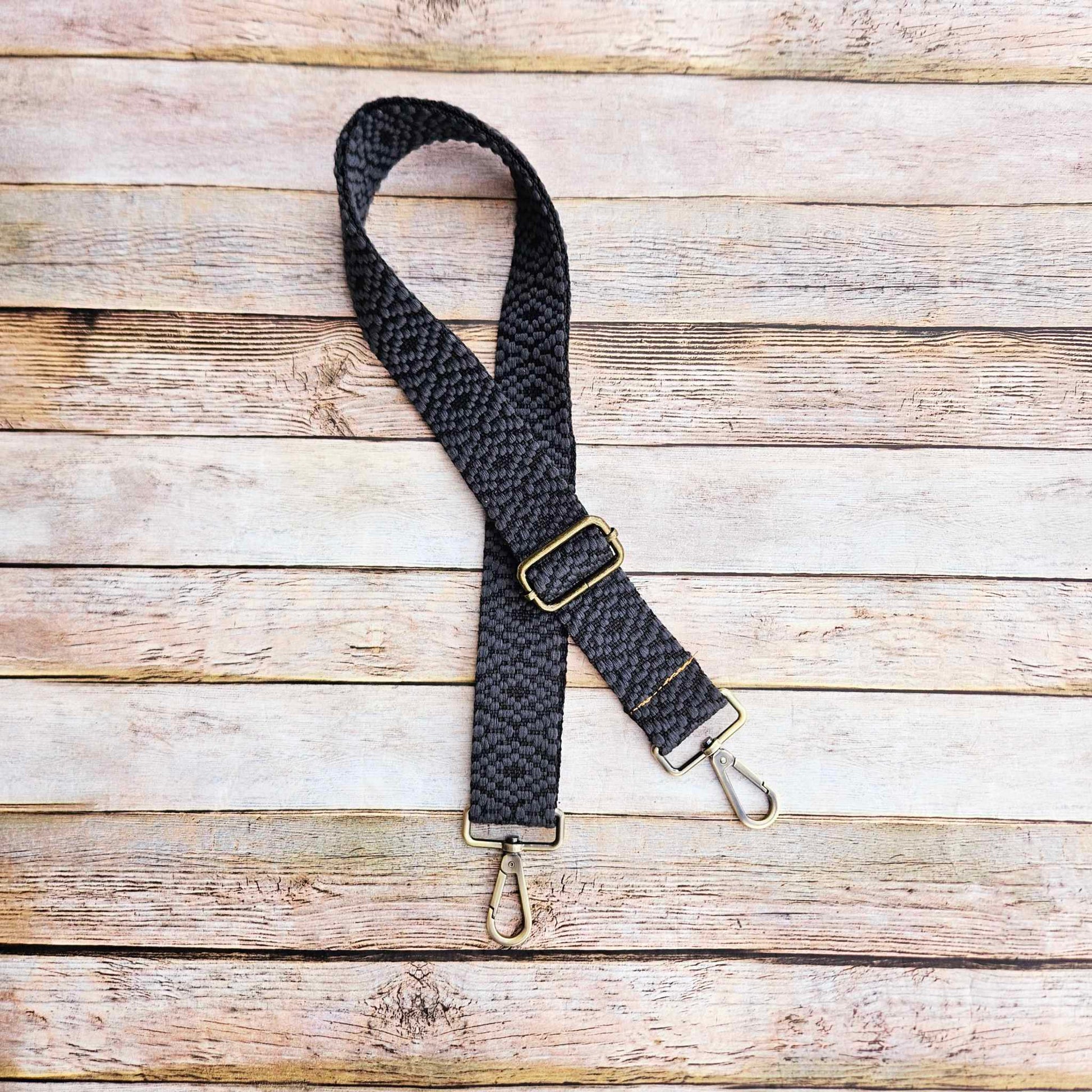 boho bag strap, neutral bag strap, adjustable bag strap, handmade strap, purse strap, crossbody bag strap, black bag strap