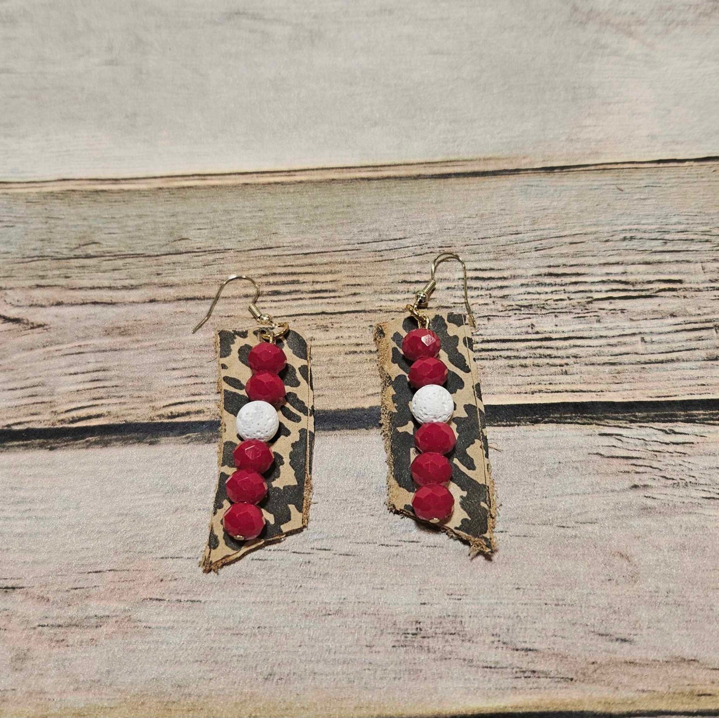 Handmade Leopard Leather Earrings in Diverse Shapes & Colors