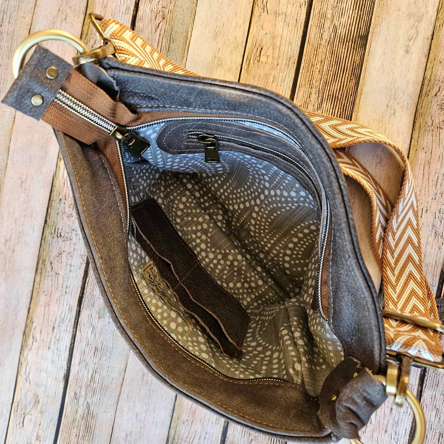 Lyndel Grace Gray Leather Conceal Carry Crossbody