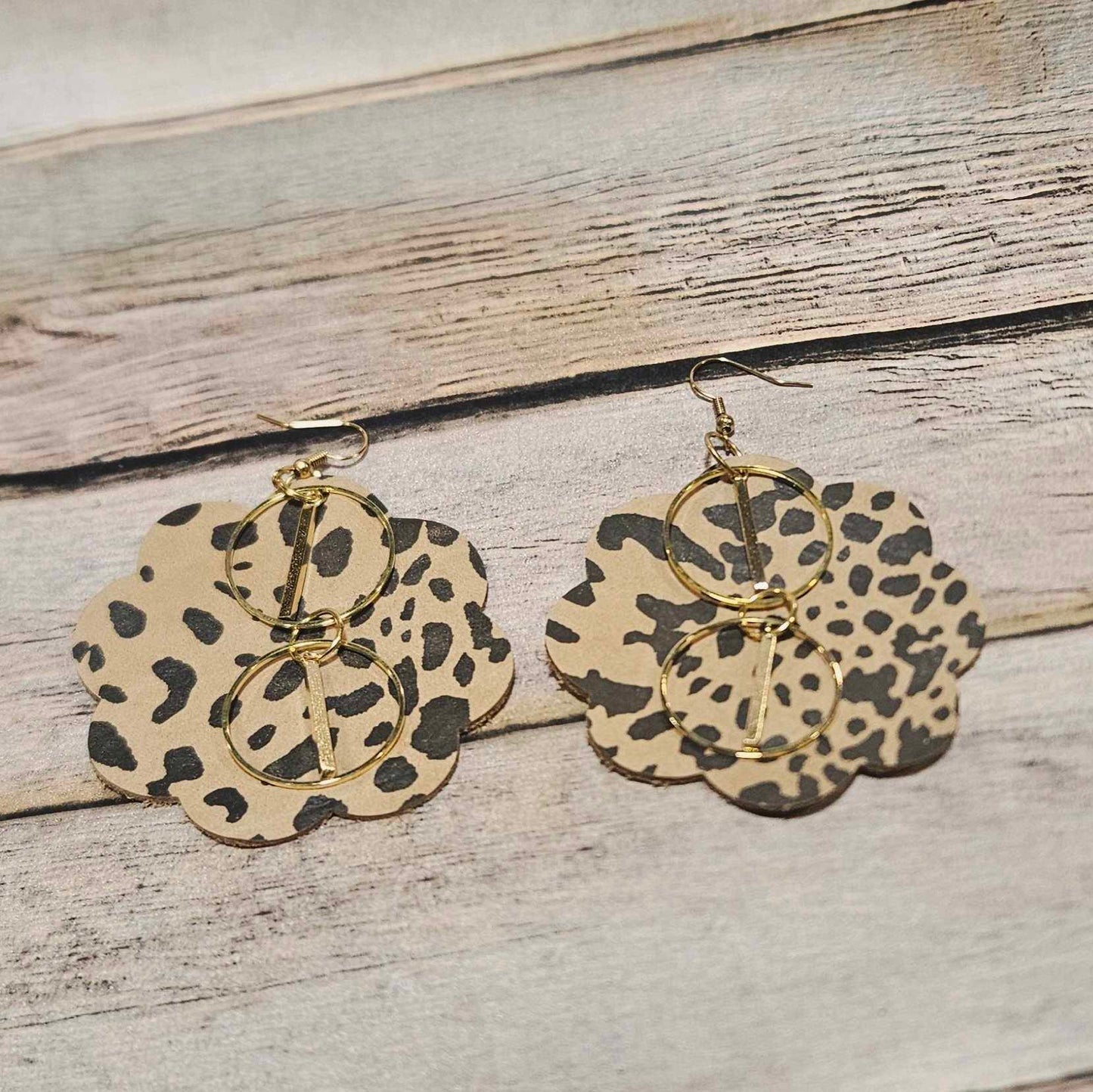 Handmade Leopard Leather Earrings in Diverse Shapes & Colors
