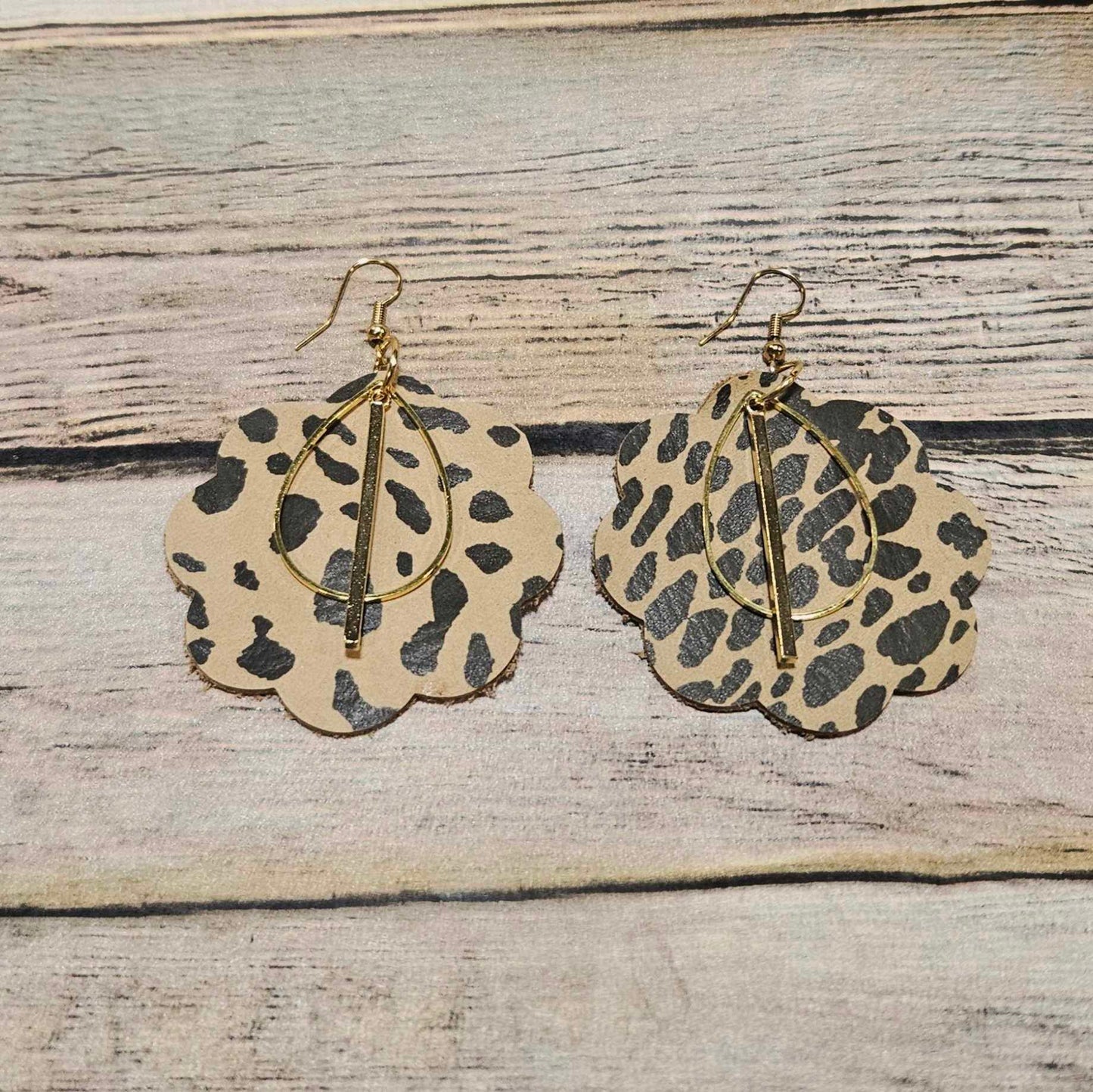 Handmade Leopard Leather Earrings in Diverse Shapes & Colors