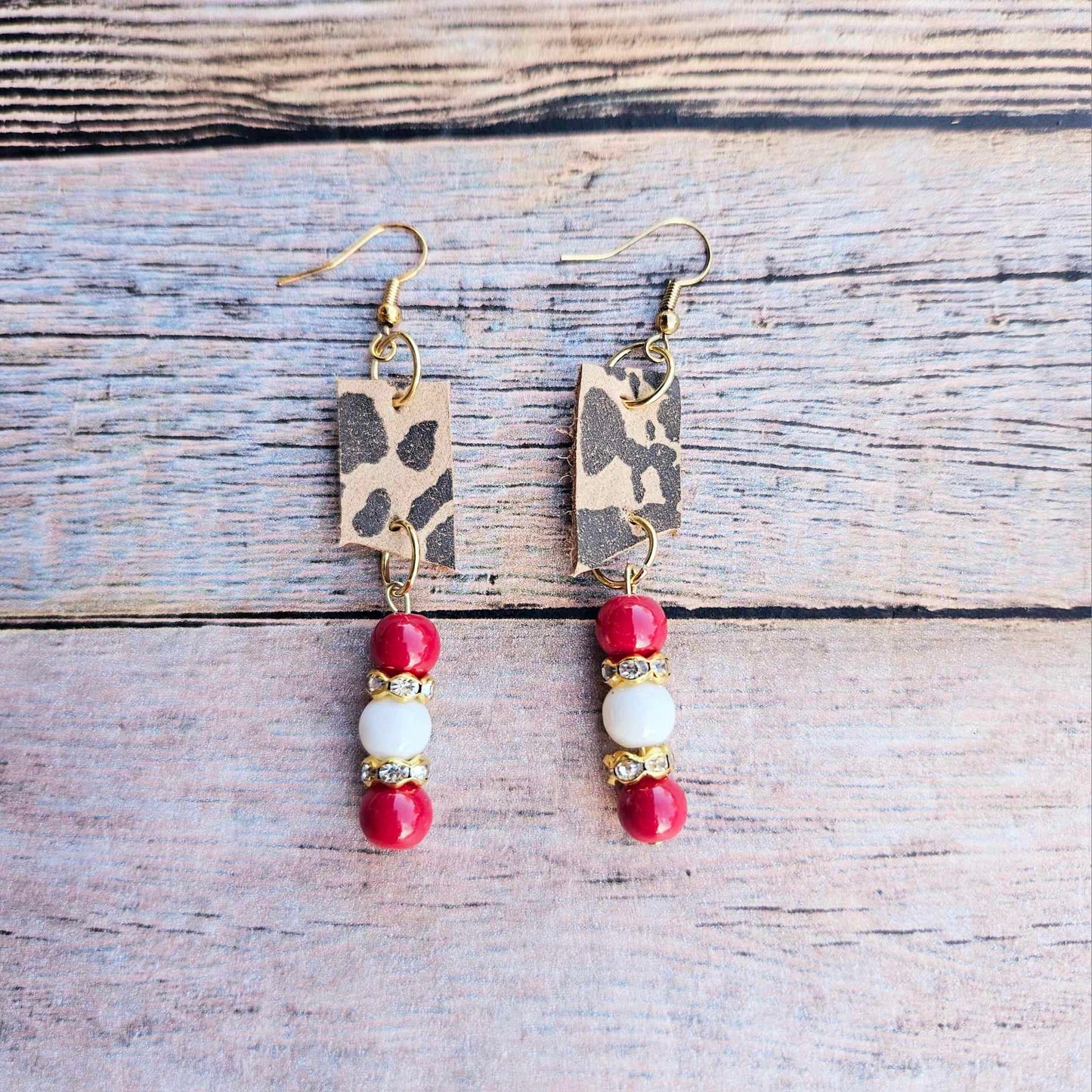 Handmade Leopard Leather Earrings