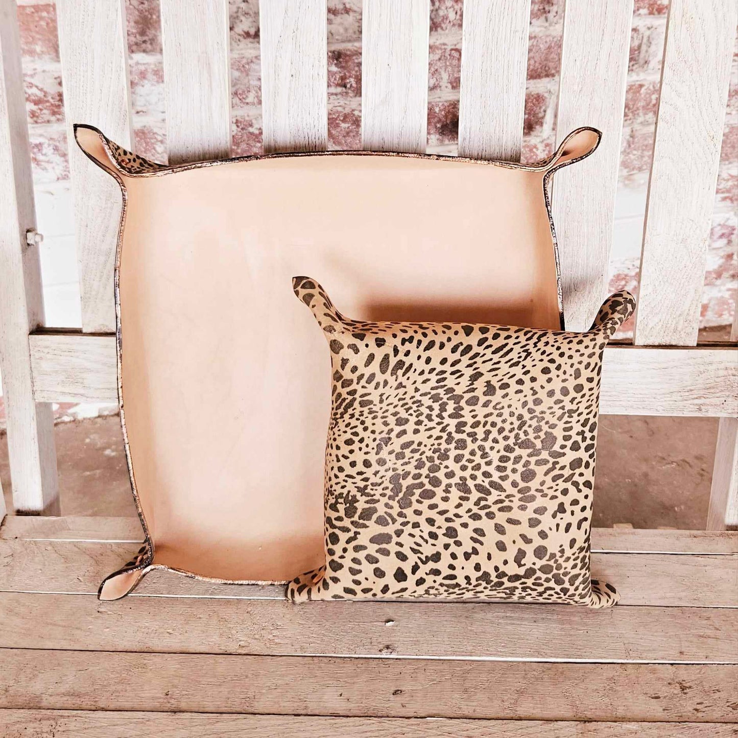 small leopard leather bowl, small leather bowl, leopard leather bowls, leopard bowl, leather bowls