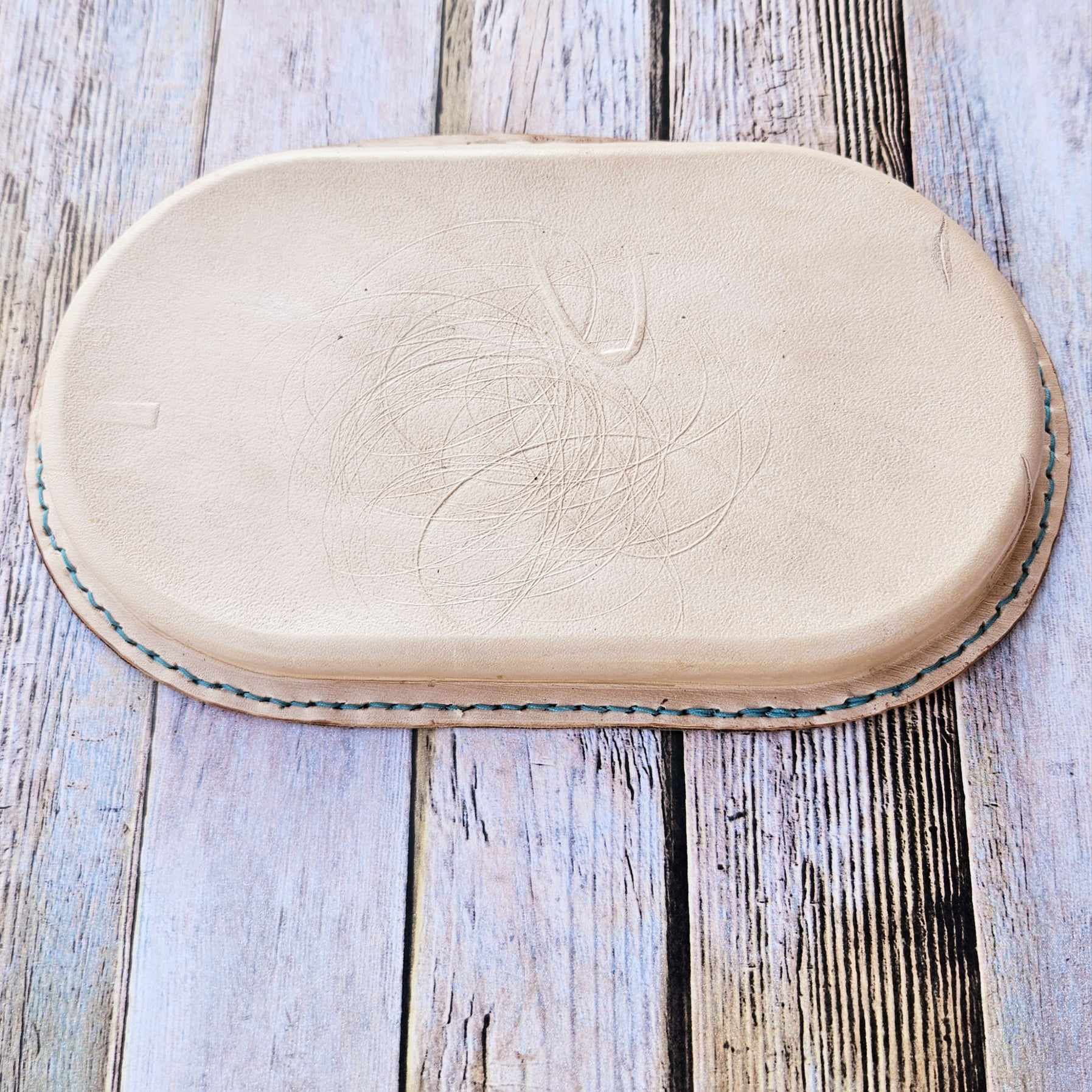 turquoise brown valet tray, turquoise brown leather tray, large valet tray, brown valet tray