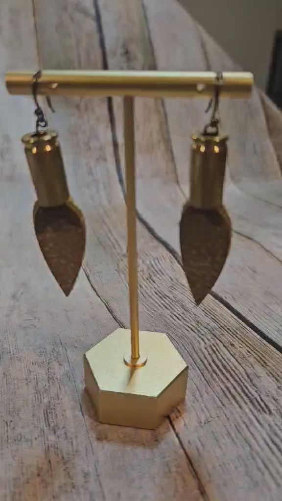 leather ammo earrings