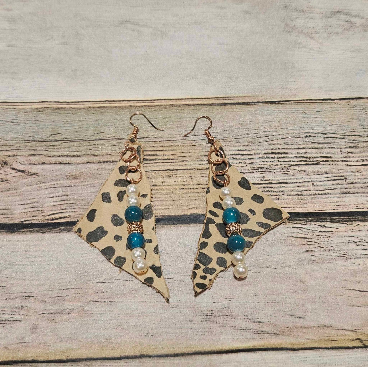 Handmade Leopard Leather Earrings in Diverse Shapes & Colors