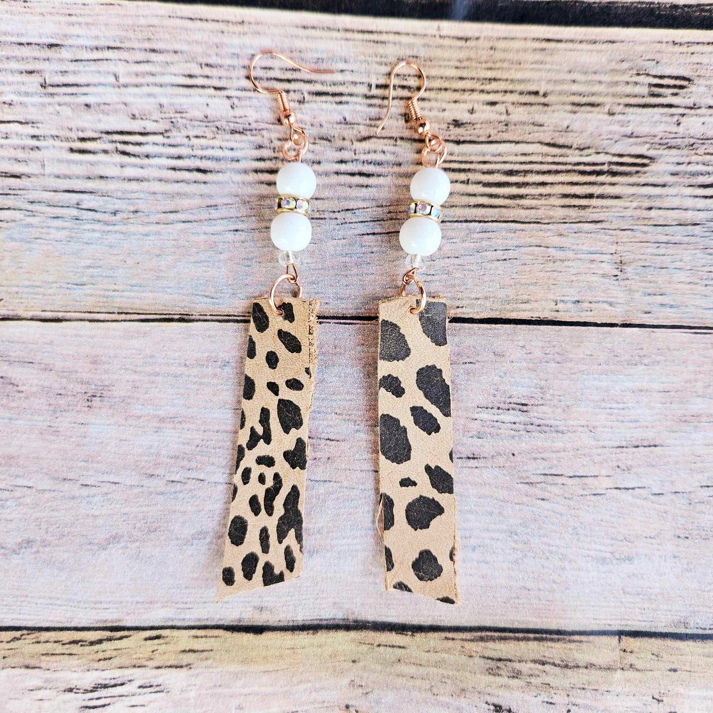 Handmade Leopard Leather Earrings