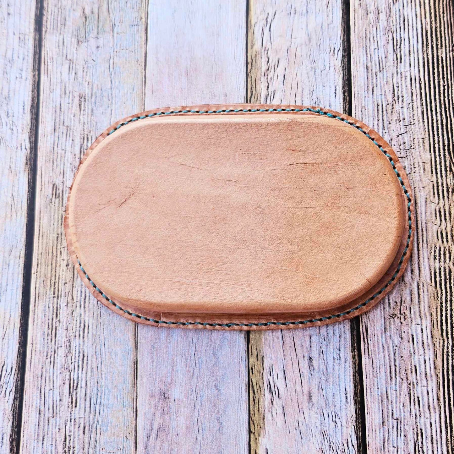 Small Oval Leopard Leather Valet Tray