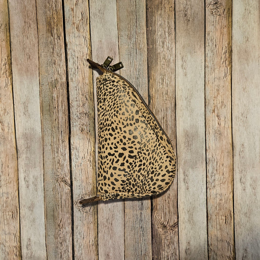 Small Leopard Leather Gun Case