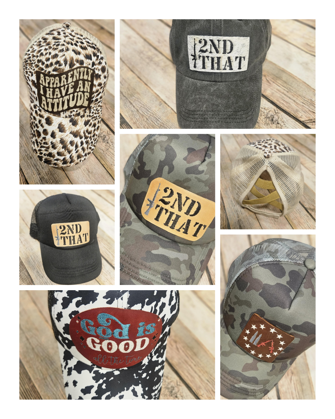 Leather Embroidered Patch Hats