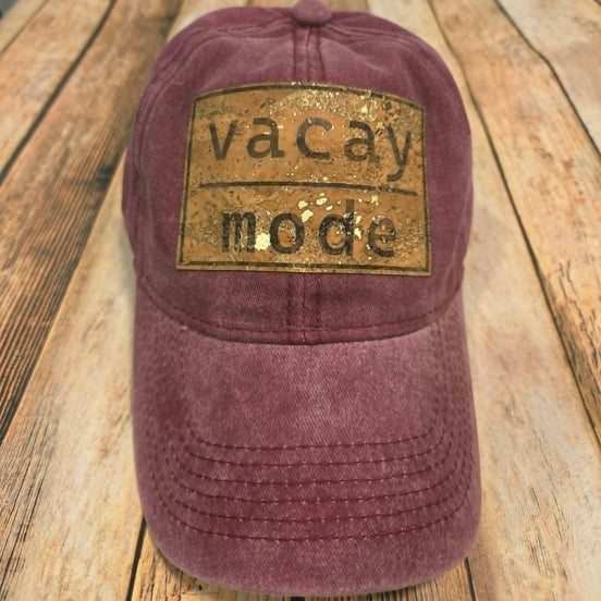 Vacay Mode Cork Leather Patch cap