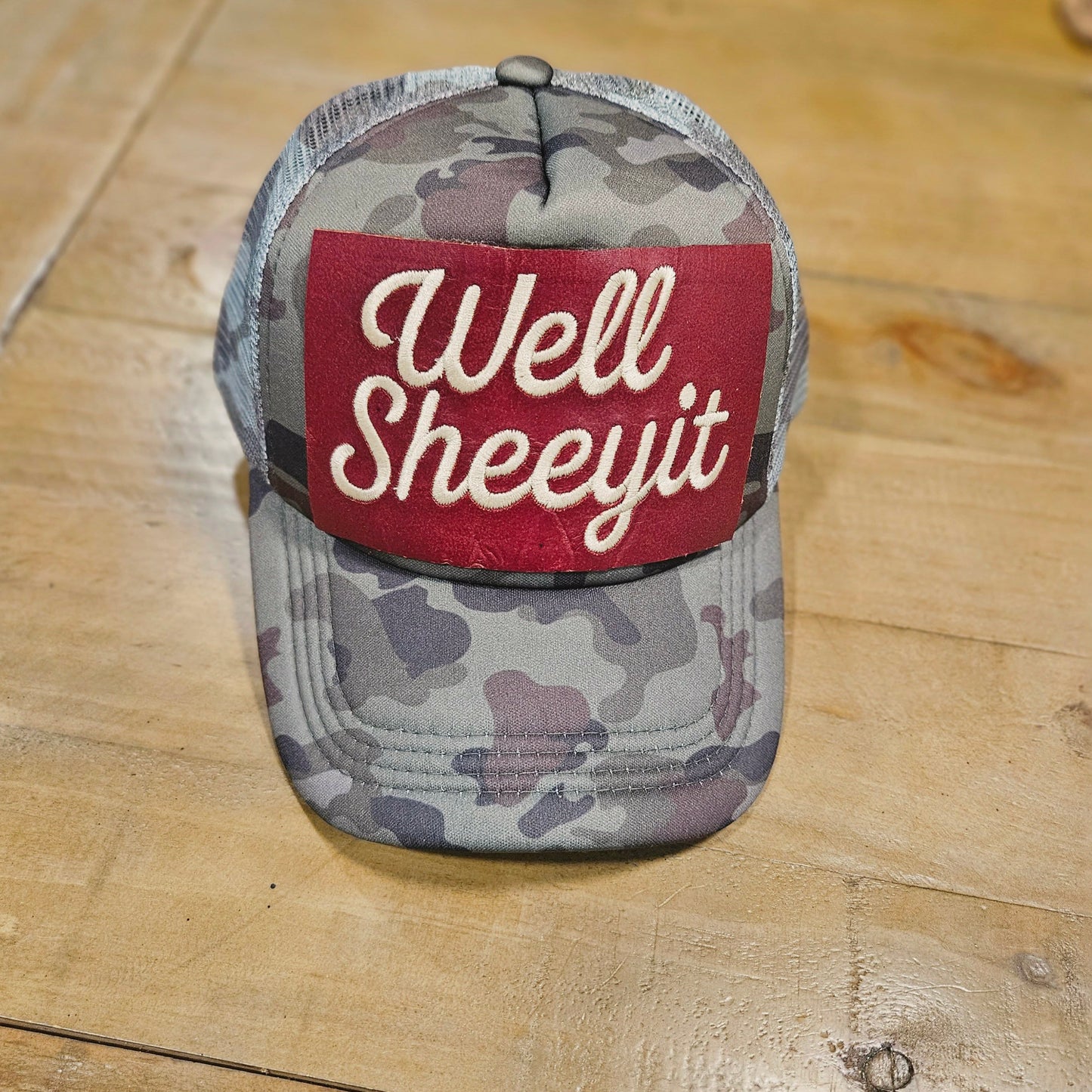 "Well Sheeyit" Denim Embroidered Patch Cap