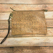 Oleta Snake Clutch Wristlet with fabric card slots