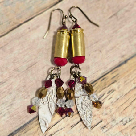 Handmade Ammo Beaded Cluster Earrings