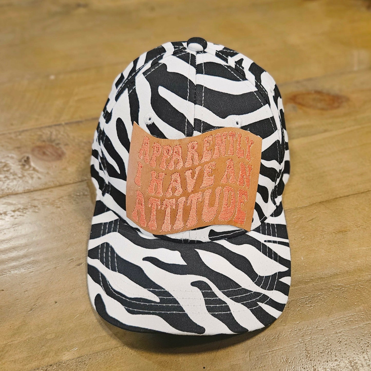 "Apparently, I Have an Attitude” Leather Embroidered Patch Cap