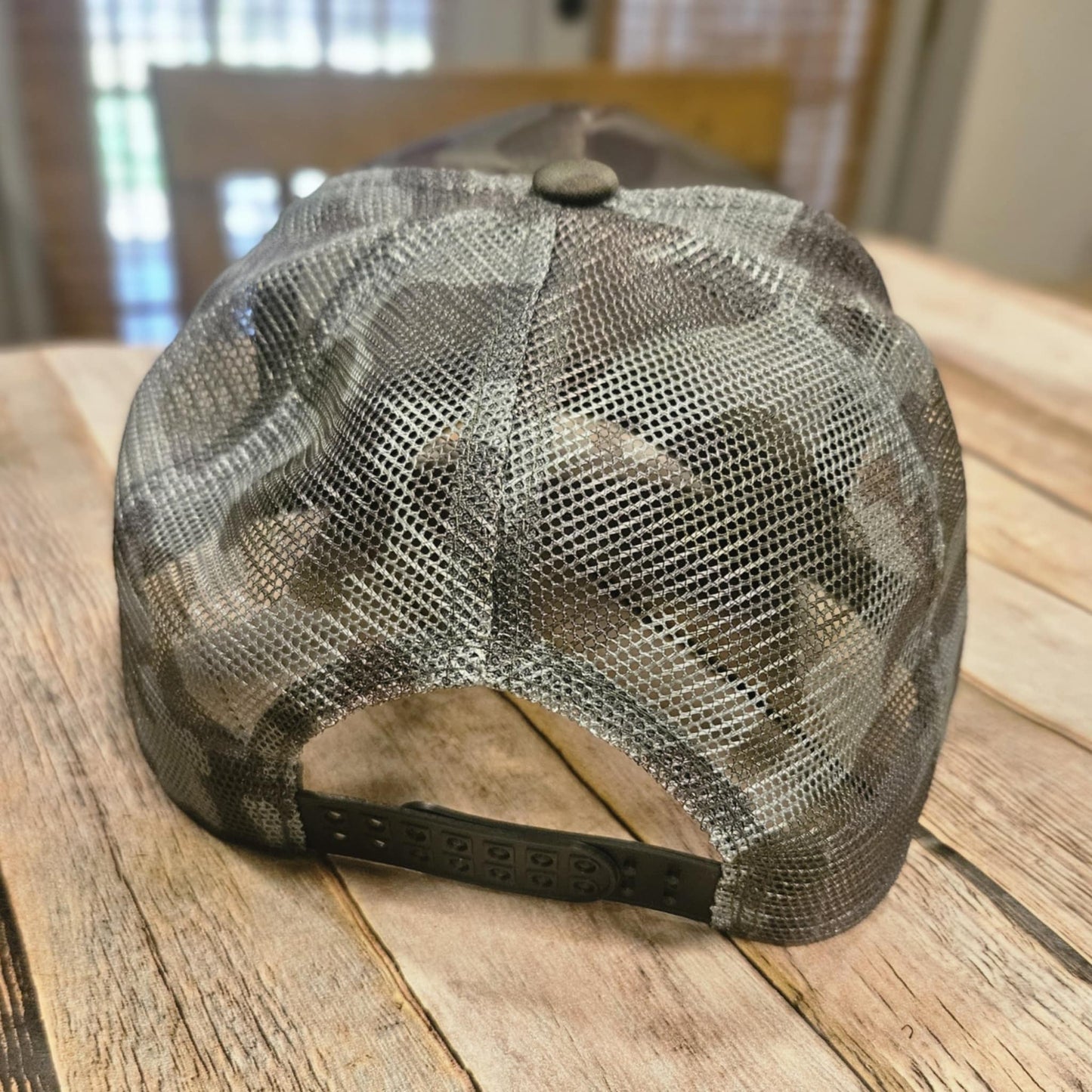 Embroidered Leather Patch Trucker Hat