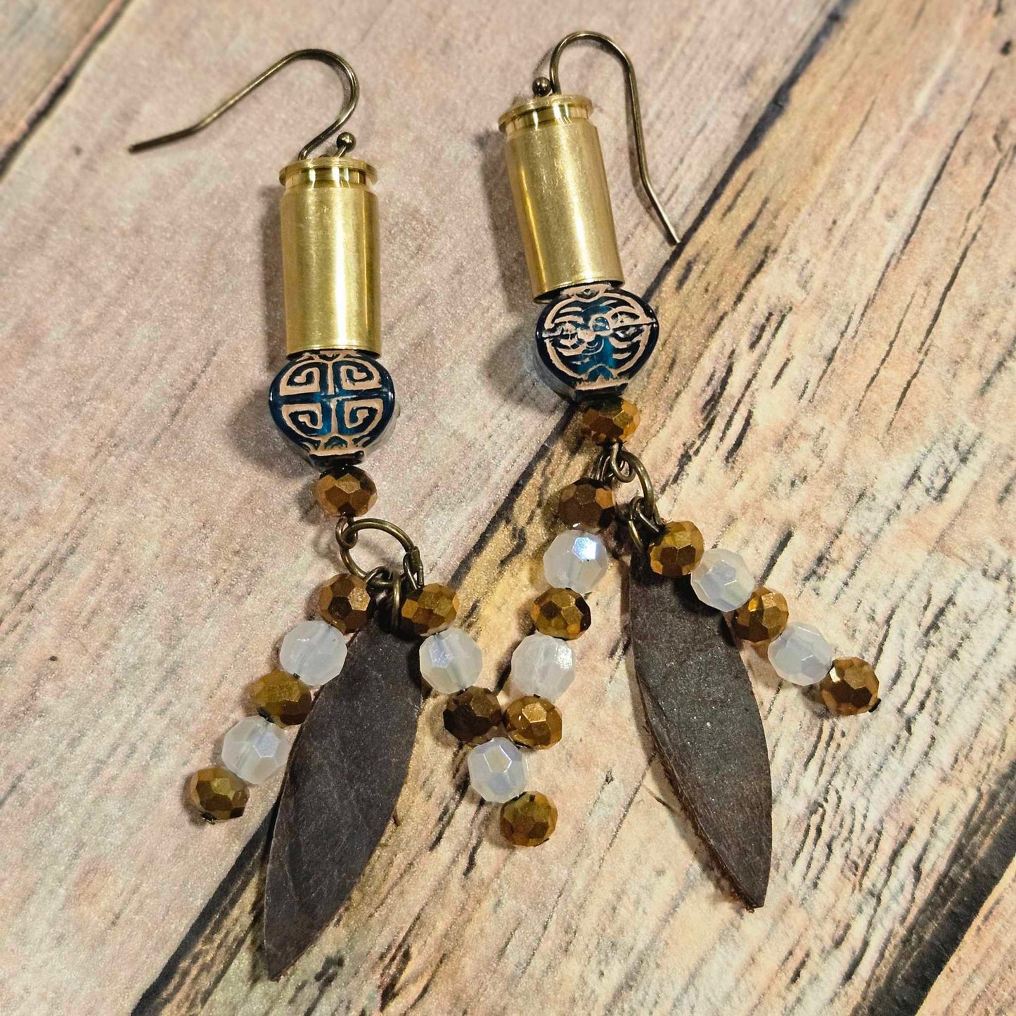 Handmade Ammo Beaded Cluster Earrings