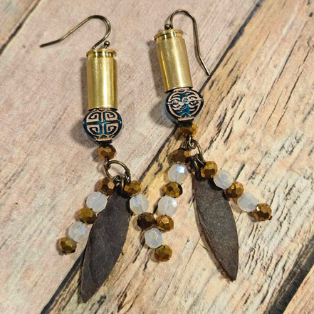 Handmade Ammo Beaded Cluster Earrings