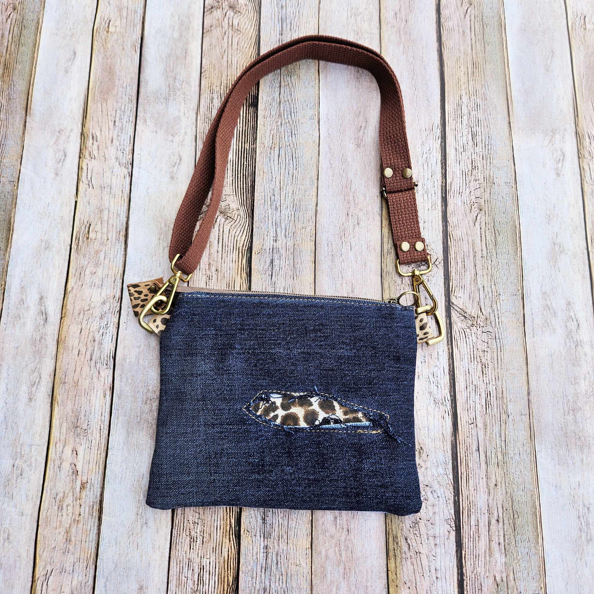 leopard crossbody, denim bag, kids bag, 