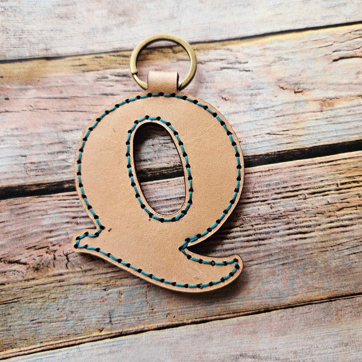 Laser burn, letter keychain, leather keychain, leather,