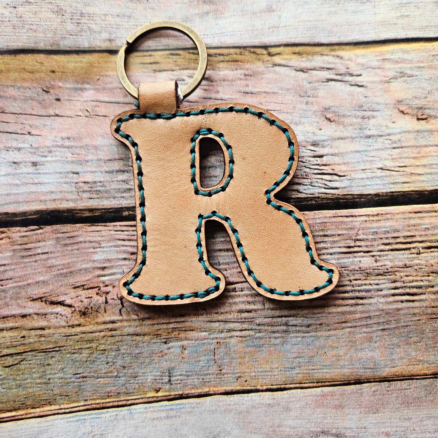 Laser burn, letter keychain, leather keychain, leather,