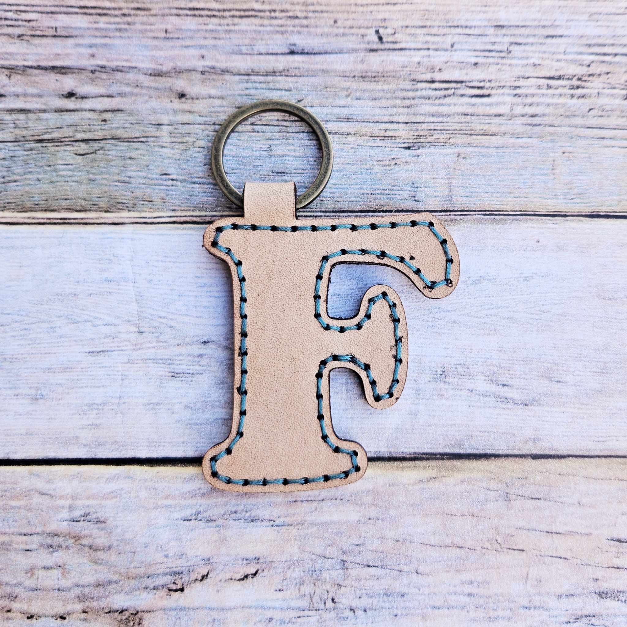 Laser burn, letter keychain, leather keychain, leather,