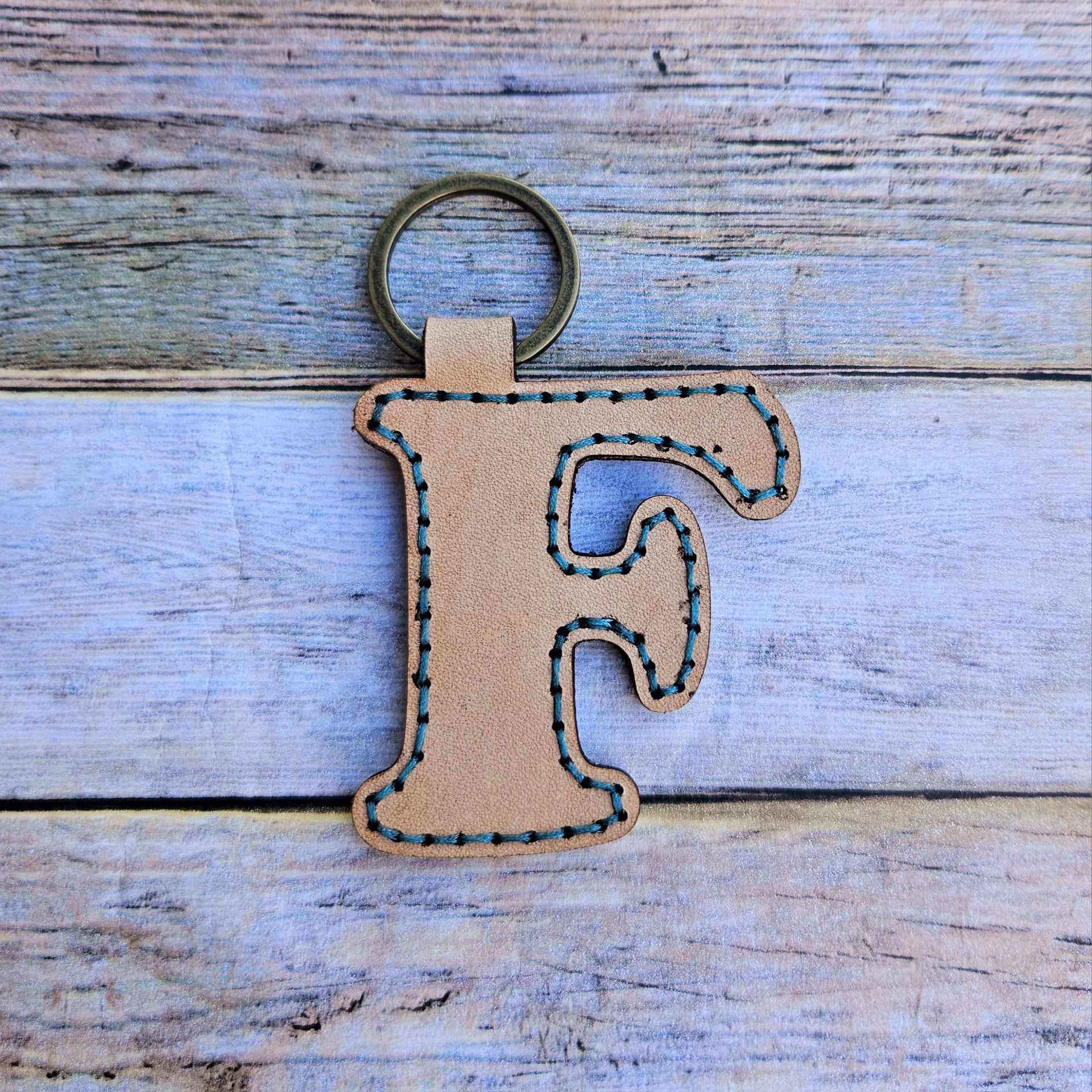 Laser burn, letter keychain, leather keychain, leather,