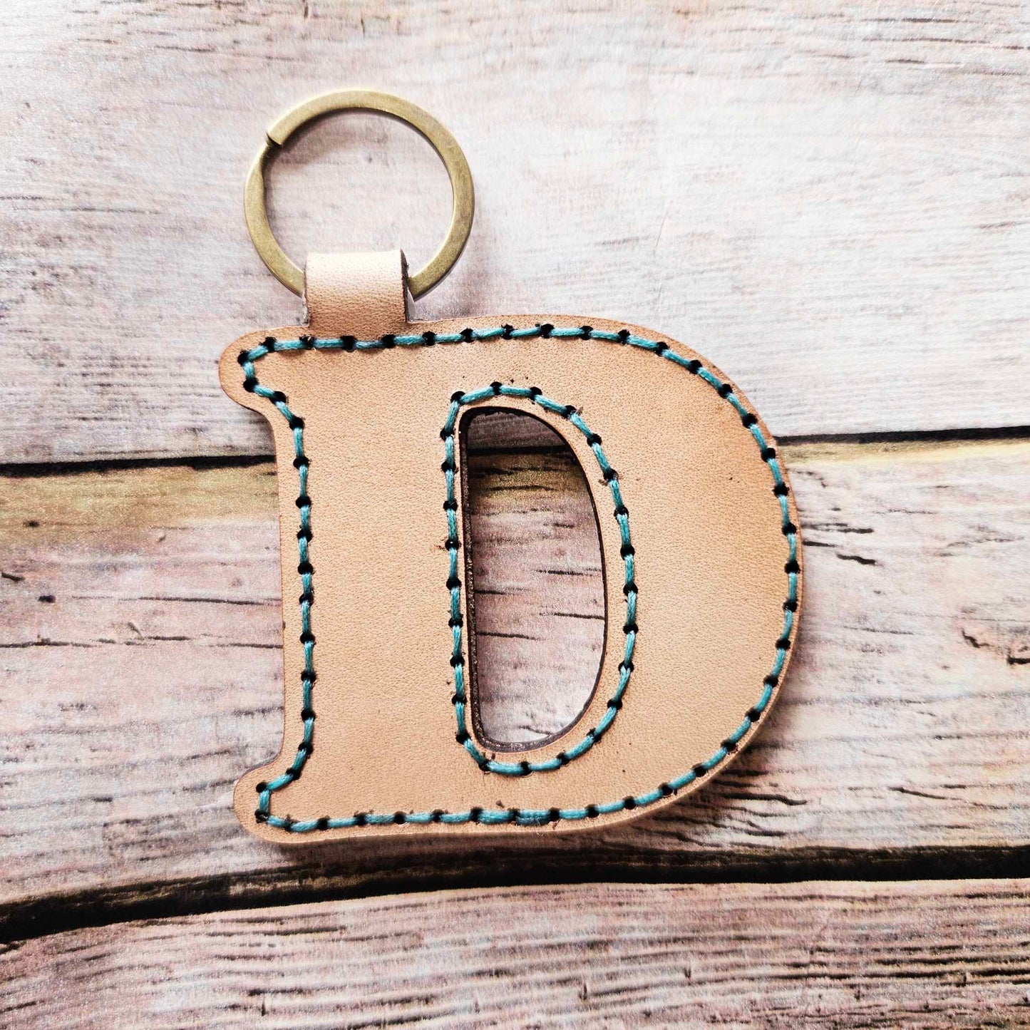 Laser burn, letter keychain, leather keychain, leather,