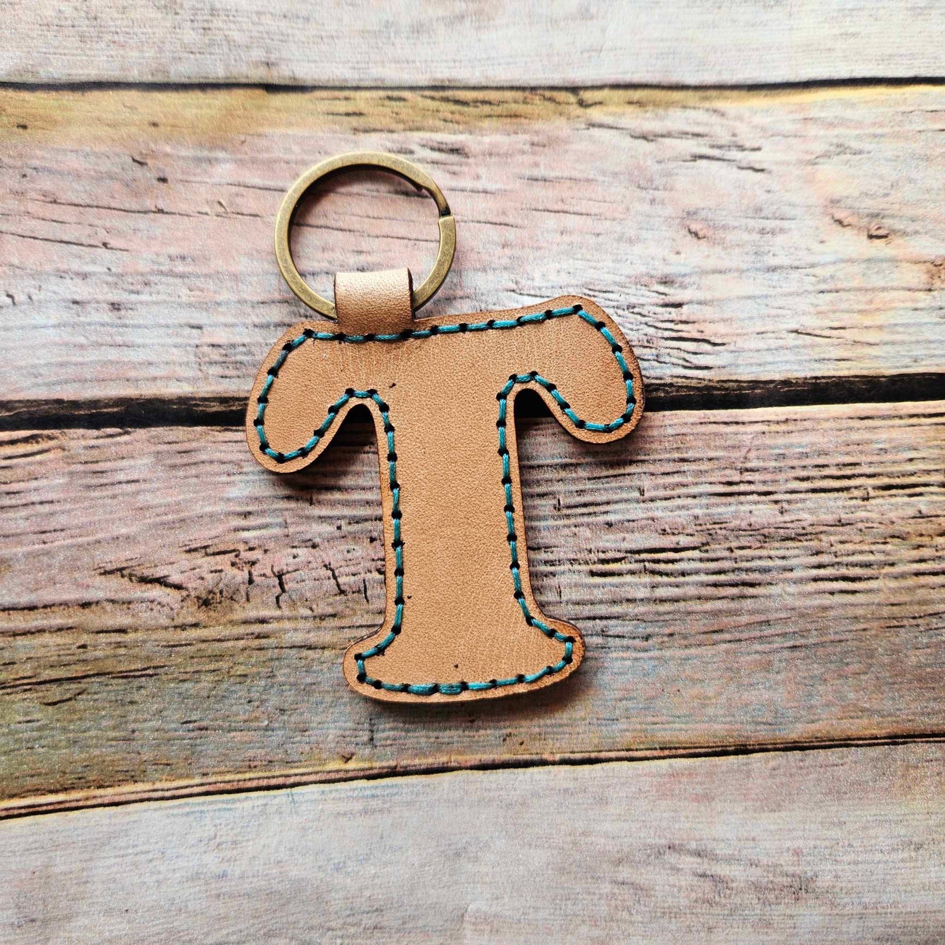 Laser burn, letter keychain, leather keychain, leather,