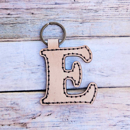 Laser burn, letter keychain, leather keychain, leather,
