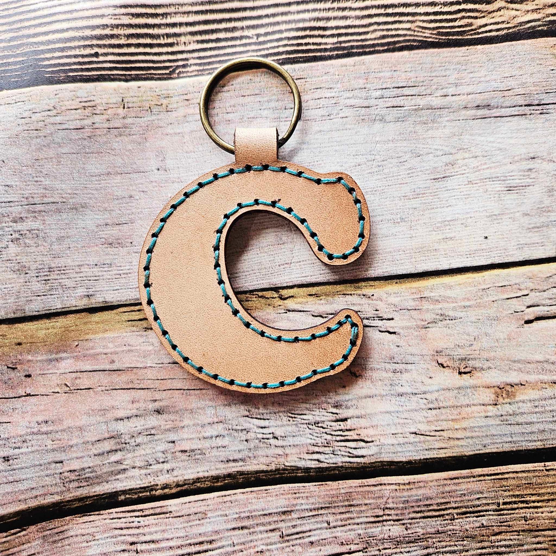 Laser burn, letter keychain, leather keychain, leather,