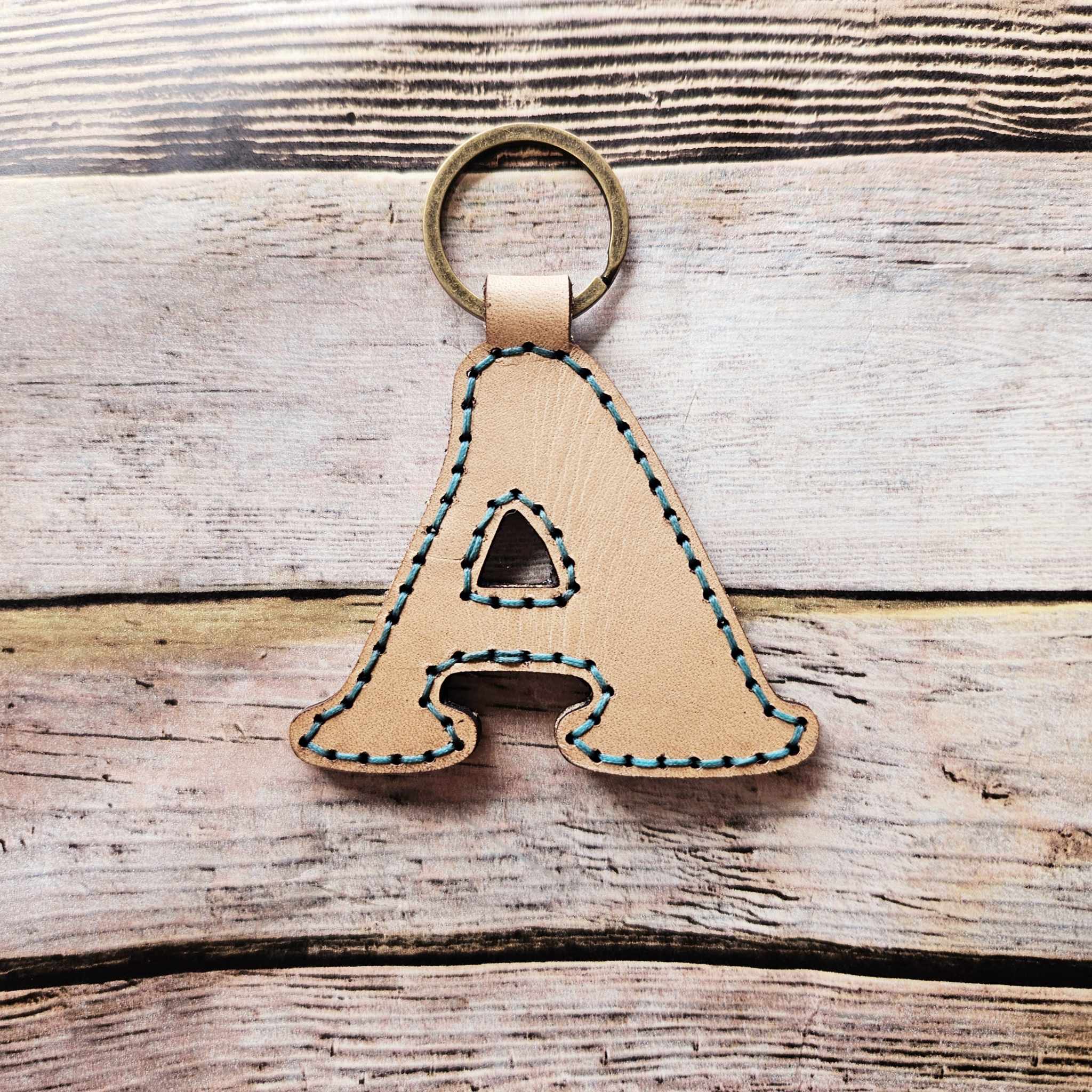 Laser burn, letter keychain, leather keychain, leather,