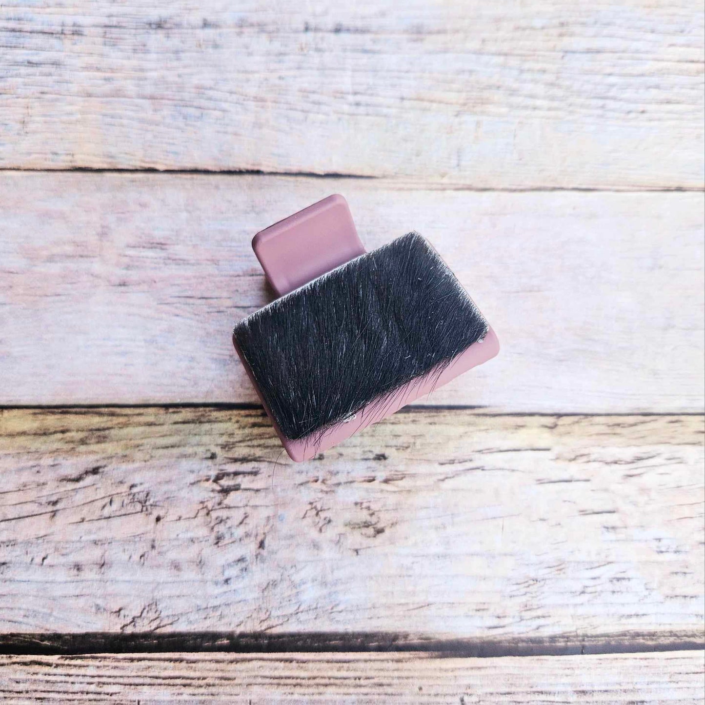 Laser Burned Leather Small Hair Claw Clip