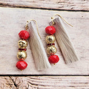 Handmade Fur on Leather Earrings in Diverse Shapes & Colors