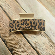 Laser Burned Leather Hair Claw Clip