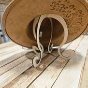 laser burned large brim hat, hibiscus flower and leopard burned hat, leather flower hat leather banded hat, handmade hat