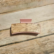 Laser Burned Leather Hair Claw Clip