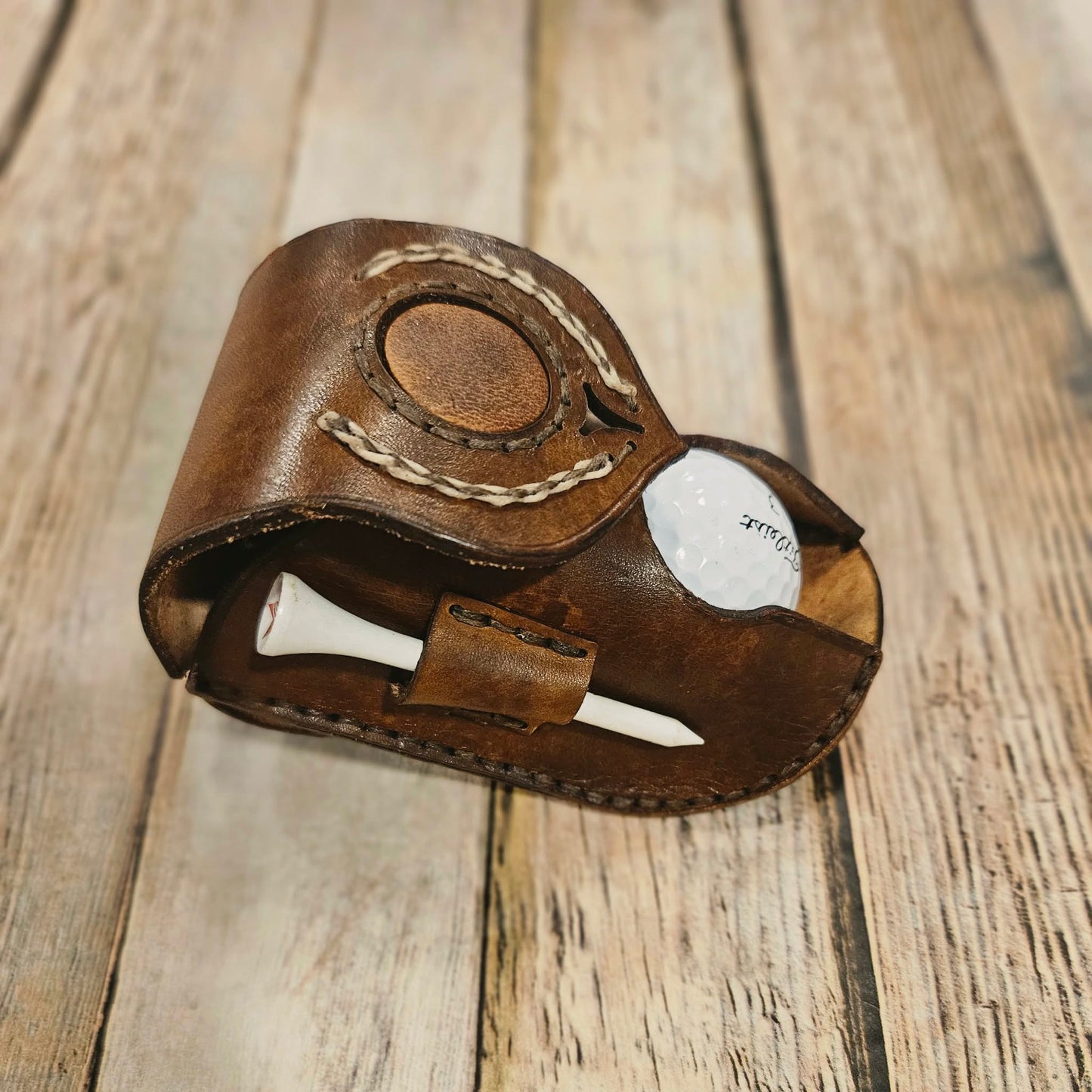 Genuine Leather Golf Ball Bag