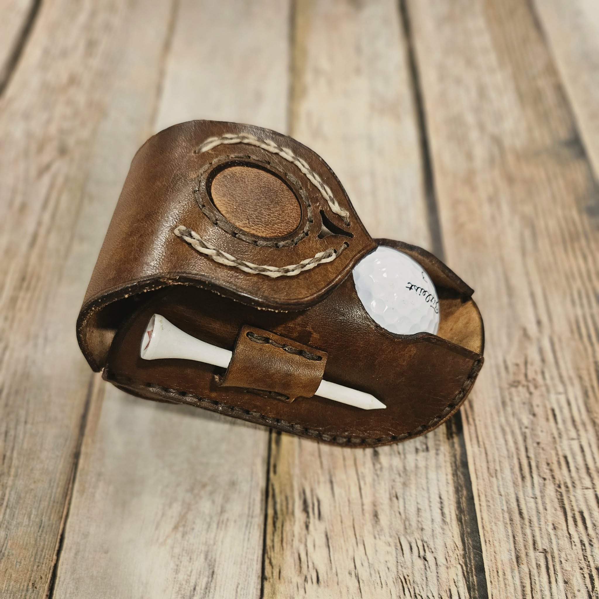 Genuine Leather Golf Ball Bag