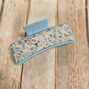 Laser Burned Leather Hair Claw Clip