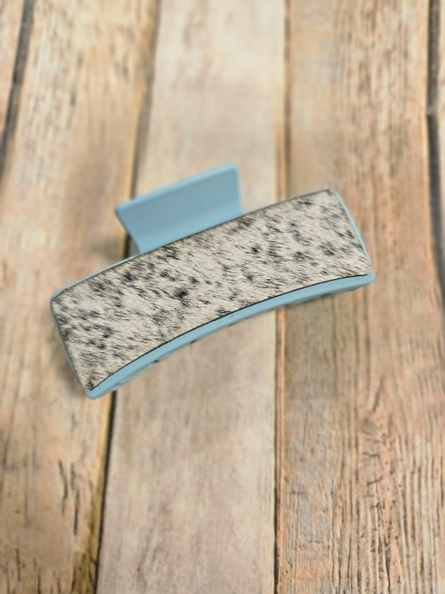 Laser Burned Leather Hair Claw Clip