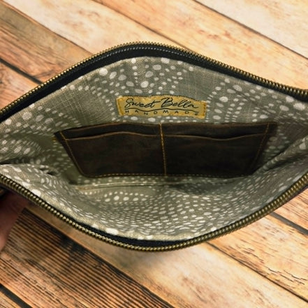 Oleta Purple Clutch Wristlet with Silver hardware