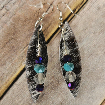 Handmade Fur on Leather Earrings in Diverse Shapes & Colors