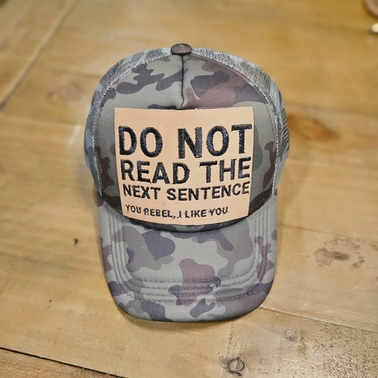 Do Not Read Leather Embroidered Patch Cap
