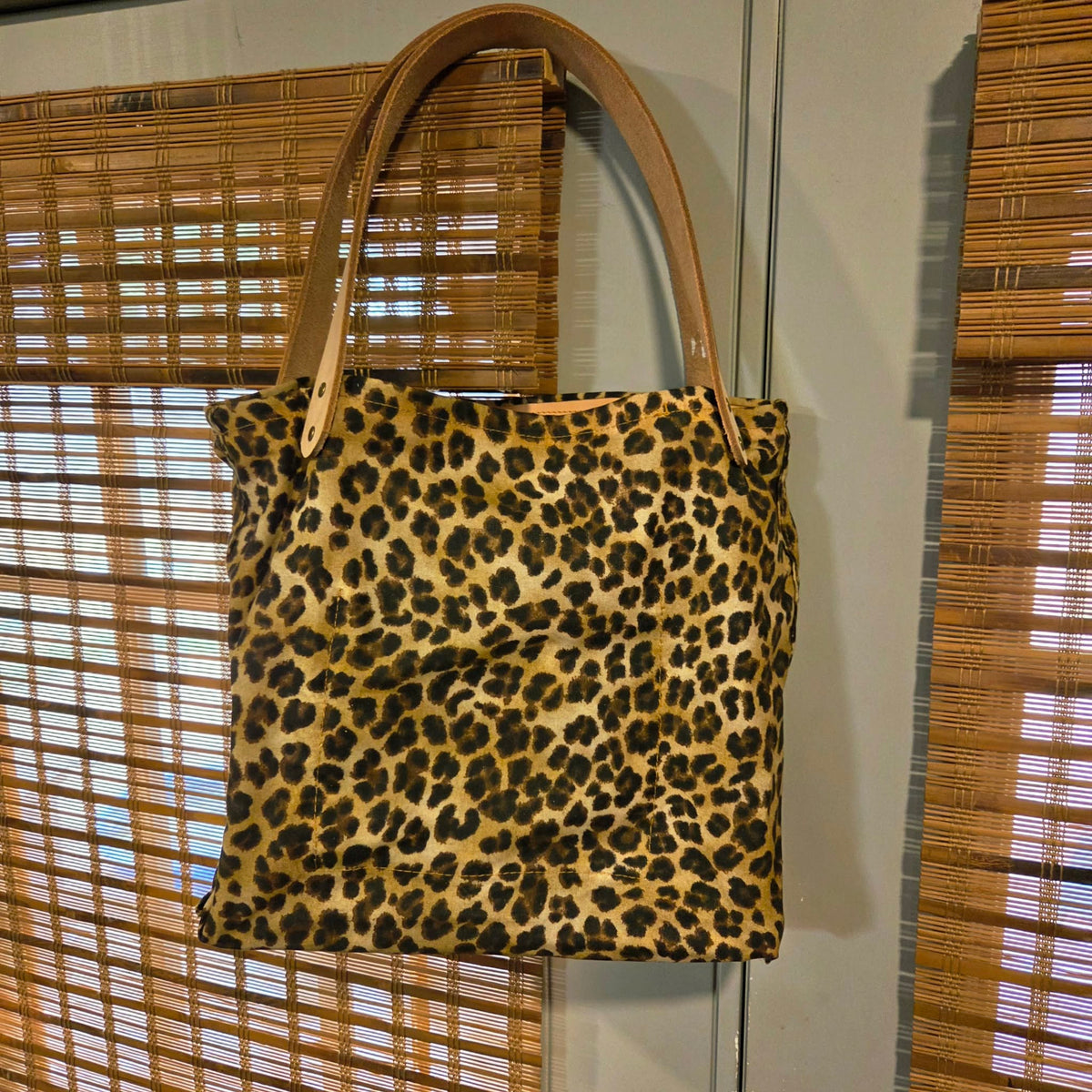Large Leopard Wax Canvas Mustang Tote